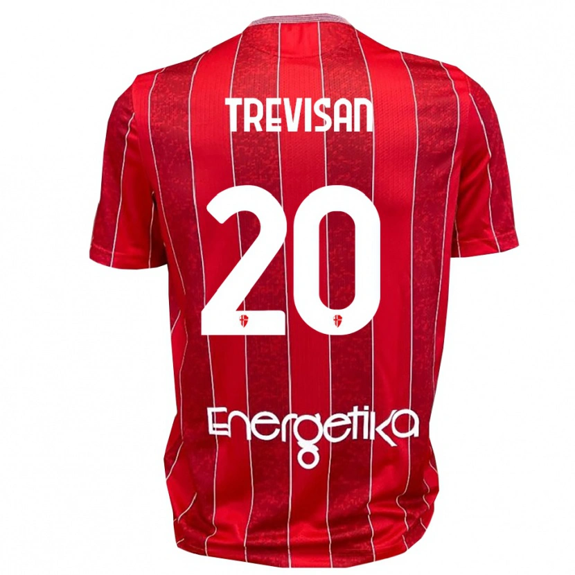 Danxen Kvinnor Francesco Trevisan #20 Röd Vit Bortatröja Matchtröjor 2025/26 Tröjor T-Tröja
