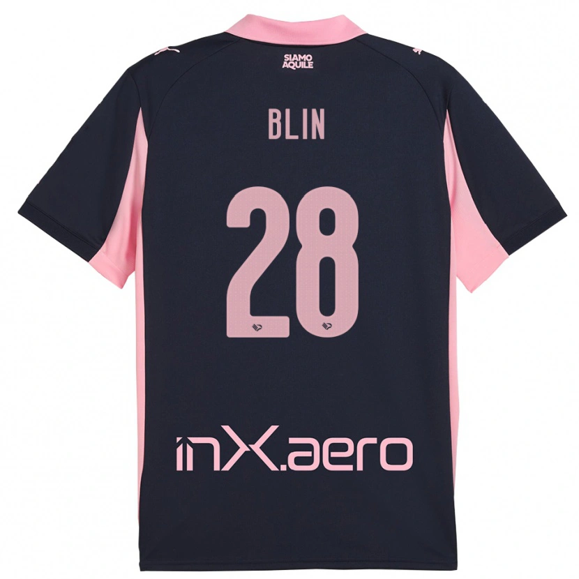Danxen Kvinnor Alexis Blin #28 Marinblå Rosa Bortatröja Matchtröjor 2025/26 Tröjor T-Tröja