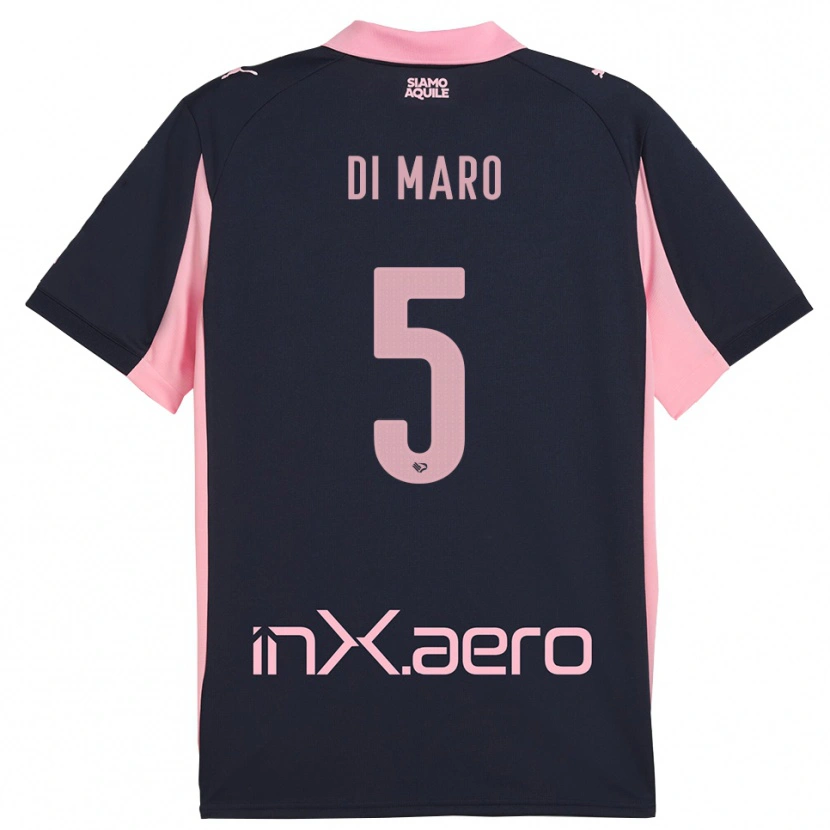 Danxen Kvinnor Filippo Di Maro #5 Marinblå Rosa Bortatröja Matchtröjor 2025/26 Tröjor T-Tröja