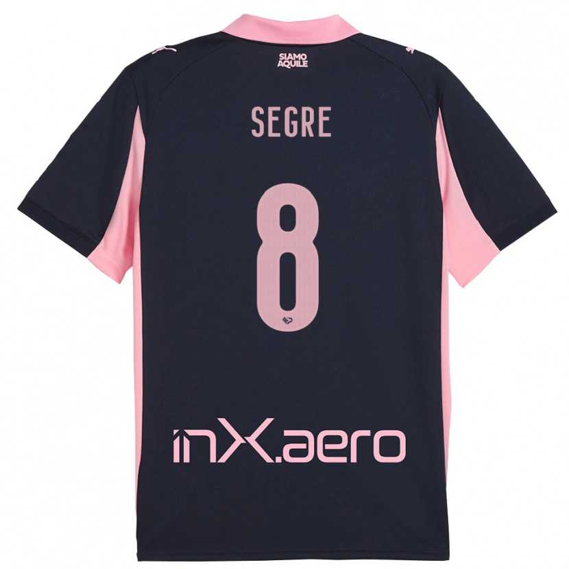 Danxen Kvinnor Jacopo Segre #8 Marinblå Rosa Bortatröja Matchtröjor 2025/26 Tröjor T-Tröja