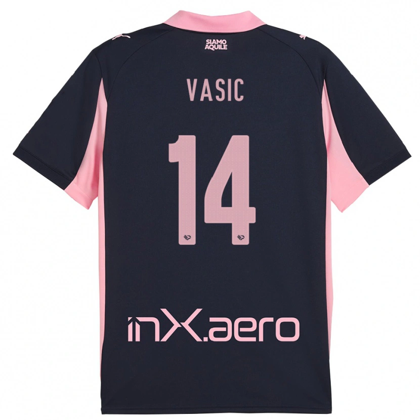 Danxen Kvinnor Aljosa Vasic #14 Marinblå Rosa Bortatröja Matchtröjor 2025/26 Tröjor T-Tröja