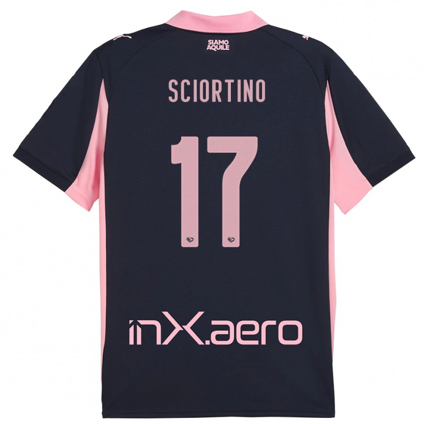 Danxen Kvinnor Riccardo Sciortino #17 Marinblå Rosa Bortatröja Matchtröjor 2025/26 Tröjor T-Tröja