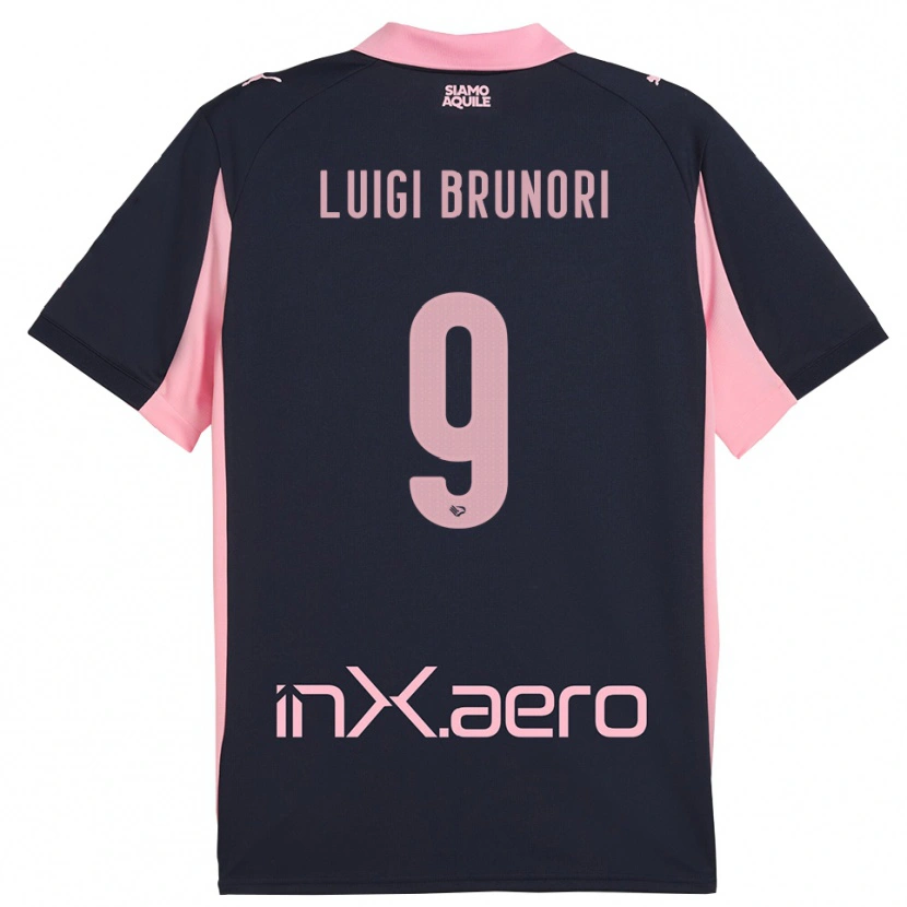 Danxen Kvinnor Matteo Luigi Brunori #9 Marinblå Rosa Bortatröja Matchtröjor 2025/26 Tröjor T-Tröja