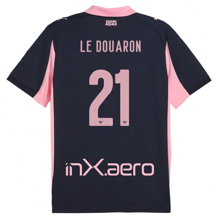 Danxen Kvinnor Jérémy Le Douaron #21 Marinblå Rosa Bortatröja Matchtröjor 2025/26 Tröjor T-Tröja