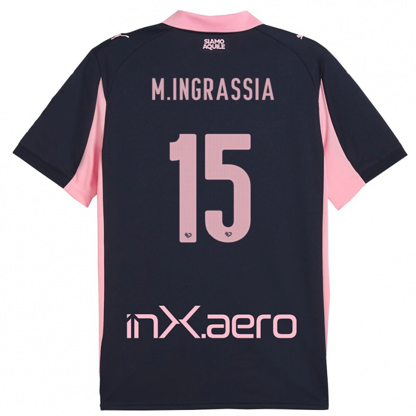 Danxen Kvinnor Manuel Ingrassia #15 Marinblå Rosa Bortatröja Matchtröjor 2025/26 Tröjor T-Tröja
