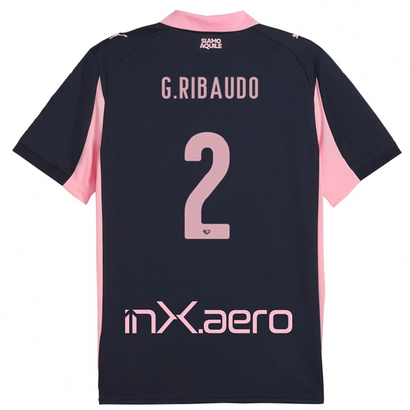 Danxen Kvinnor Giorgio Ribaudo #2 Marinblå Rosa Bortatröja Matchtröjor 2025/26 Tröjor T-Tröja