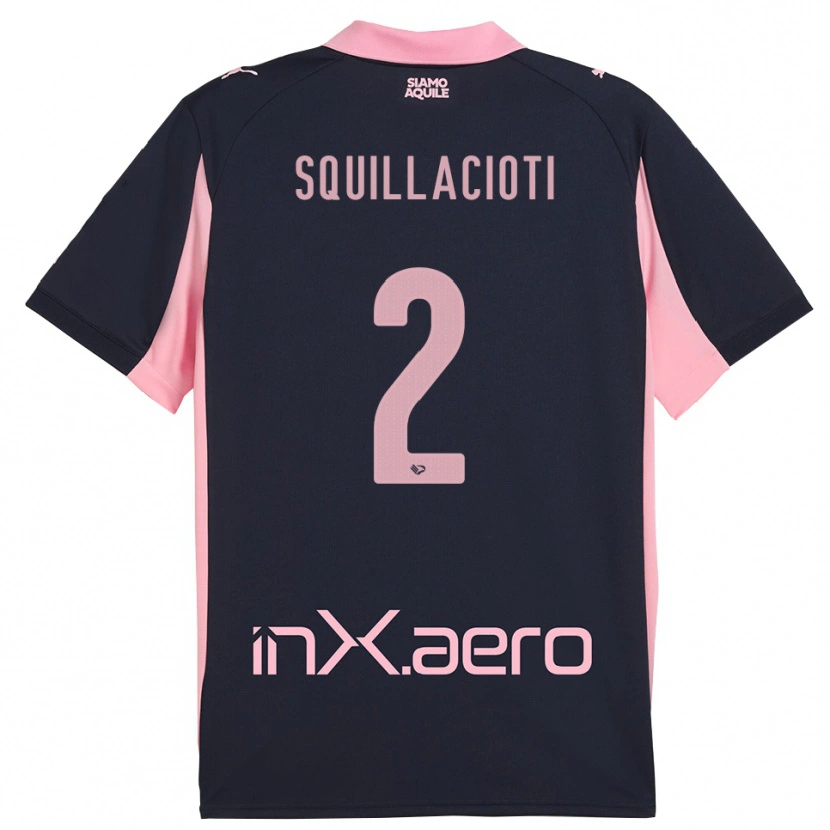 Danxen Kvinnor Salvatore Squillacioti #2 Marinblå Rosa Bortatröja Matchtröjor 2025/26 Tröjor T-Tröja