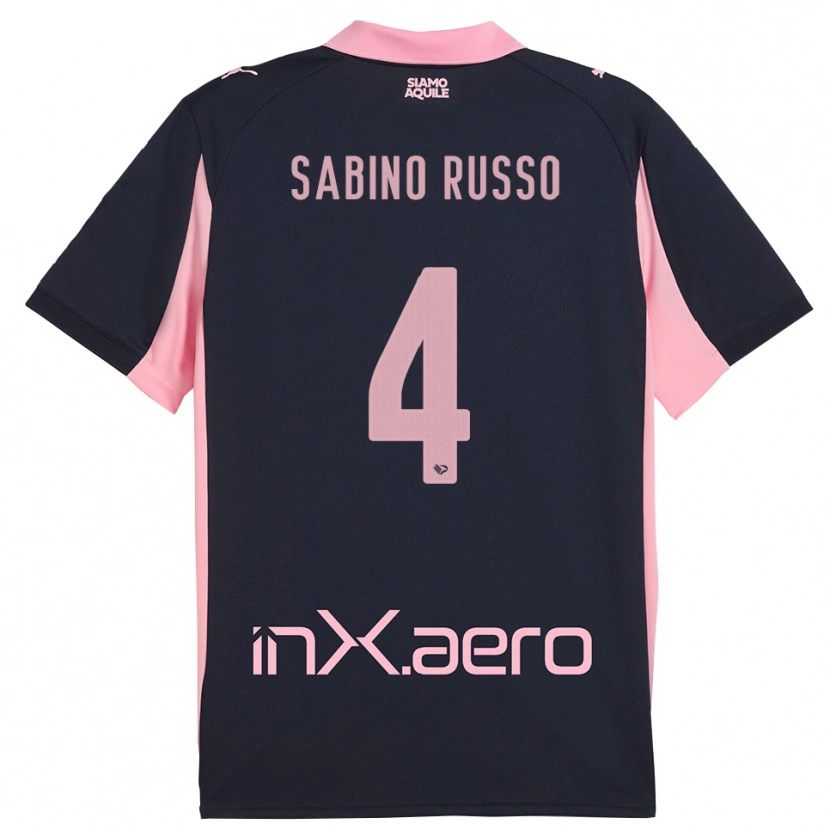 Danxen Kvinnor Alessandro Sabino Russo #4 Marinblå Rosa Bortatröja Matchtröjor 2025/26 Tröjor T-Tröja