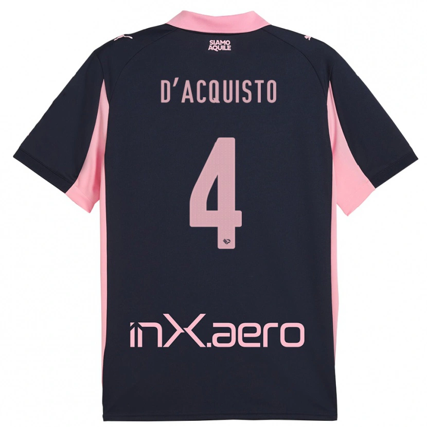 Danxen Kvinnor Giovanni D'acquisto #4 Marinblå Rosa Bortatröja Matchtröjor 2025/26 Tröjor T-Tröja