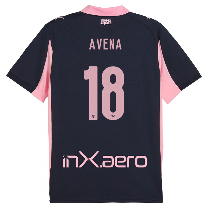 Danxen Kvinnor Pietro Avena #18 Marinblå Rosa Bortatröja Matchtröjor 2025/26 Tröjor T-Tröja