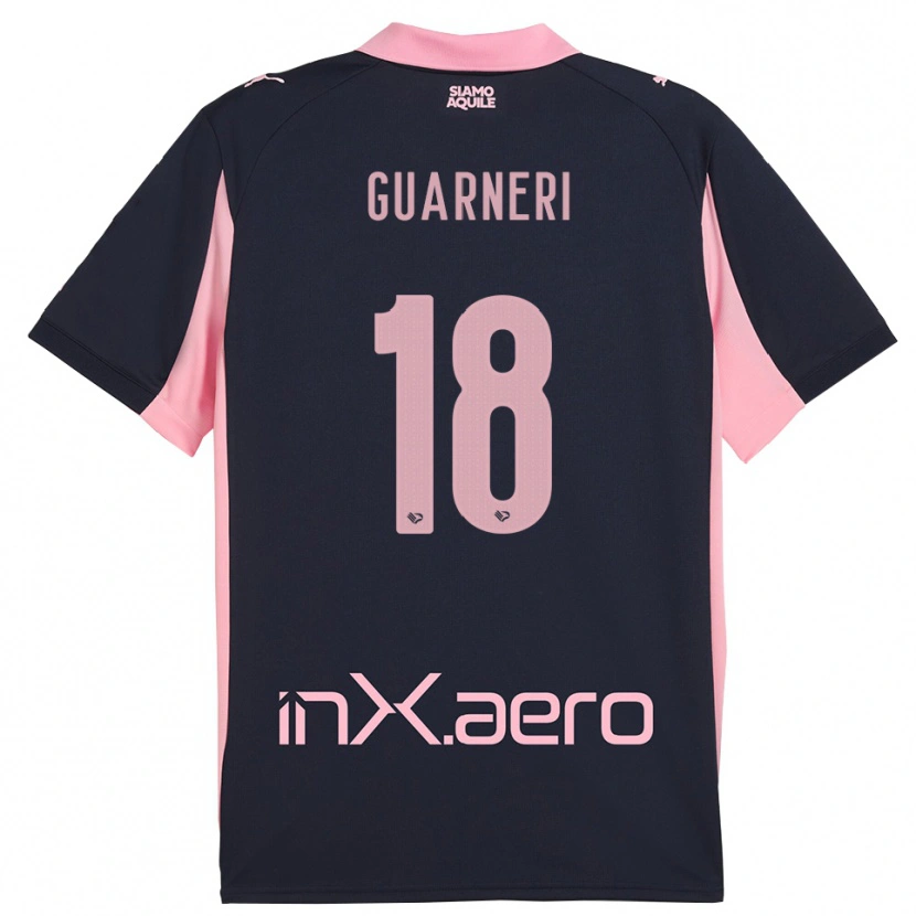 Danxen Kvinnor Davide Guarneri #18 Marinblå Rosa Bortatröja Matchtröjor 2025/26 Tröjor T-Tröja