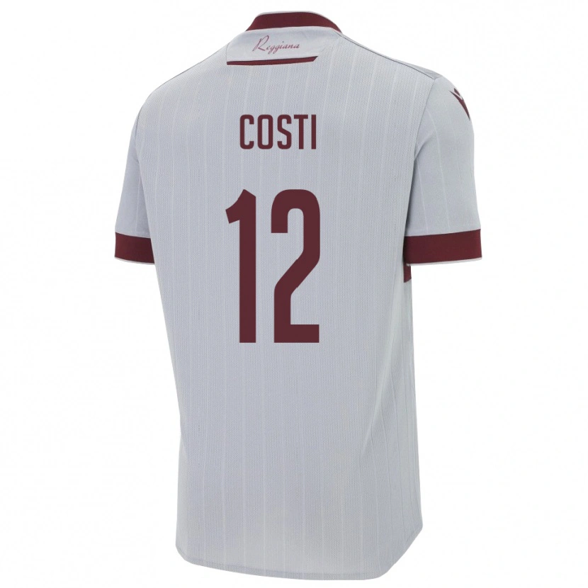 Danxen Kvinnor Filippo Costi #12 Bourgogne Vitt Bortatröja Matchtröjor 2025/26 Tröjor T-Tröja