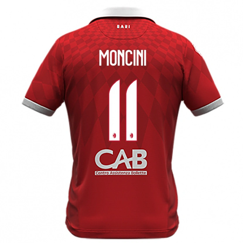 Danxen Kvinnor Gabriele Moncini #11 Röd Vit Bortatröja Matchtröjor 2025/26 Tröjor T-Tröja