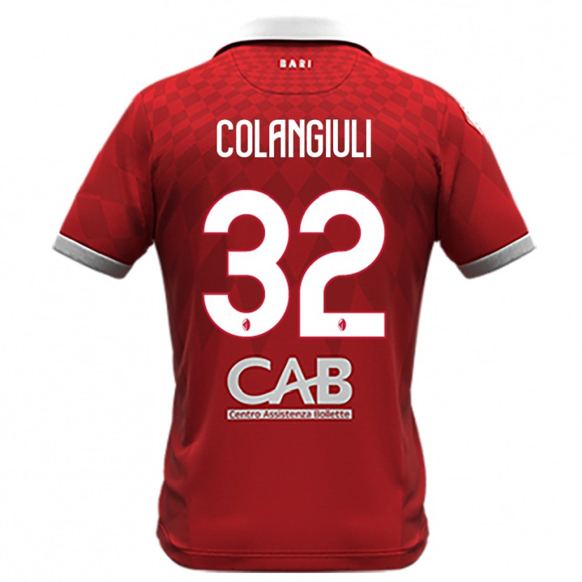 Danxen Kvinnor Vincenzo Colangiuli #32 Röd Vit Bortatröja Matchtröjor 2025/26 Tröjor T-Tröja