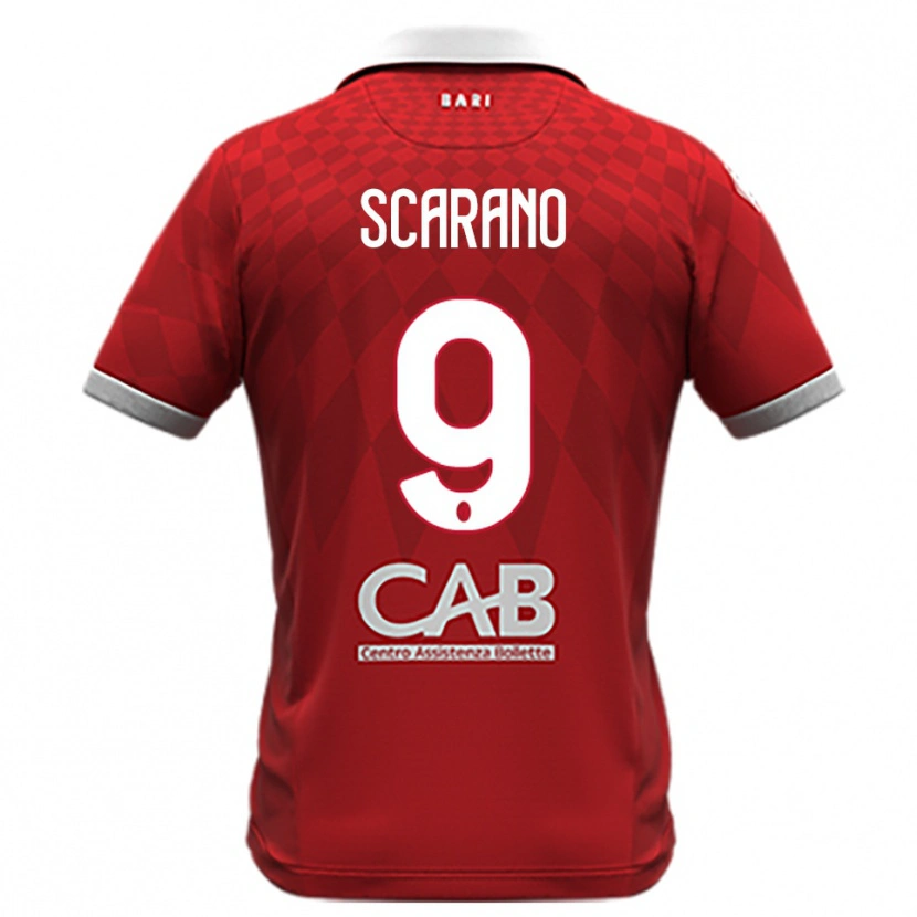 Danxen Kvinnor Giuseppe Scarano #9 Röd Vit Bortatröja Matchtröjor 2025/26 Tröjor T-Tröja