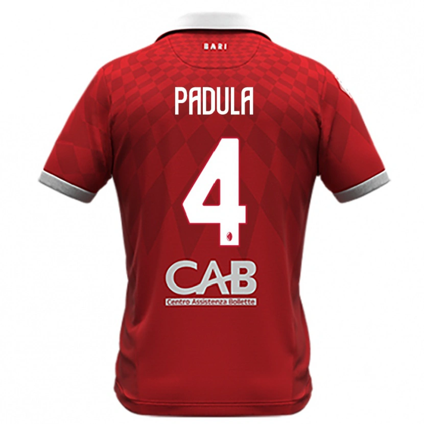 Danxen Kvinnor Giuseppe Padula #4 Röd Vit Bortatröja Matchtröjor 2025/26 Tröjor T-Tröja