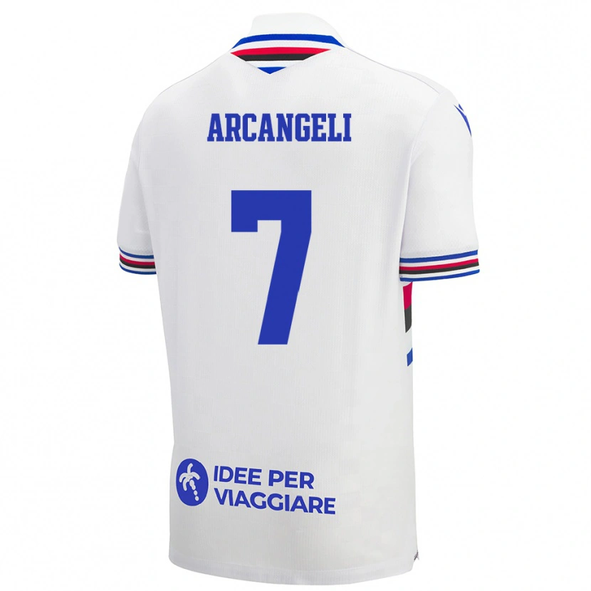 Danxen Kvinnor Nicole Arcangeli #7 Vit Blå Röd Bortatröja Matchtröjor 2025/26 Tröjor T-Tröja