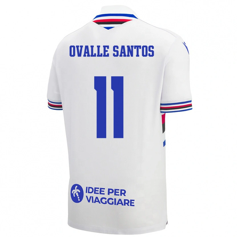 Danxen Kvinnor Alessandro Ovalle Santos #11 Vit Blå Röd Bortatröja Matchtröjor 2025/26 Tröjor T-Tröja