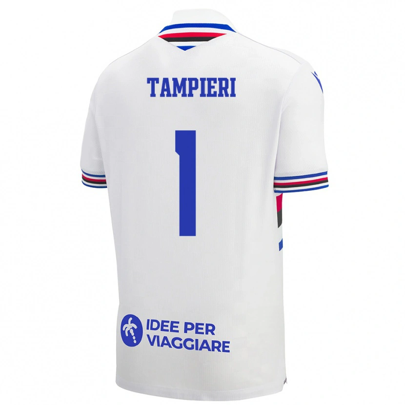 Danxen Kvinnor Amanda Tampieri #1 Vit Blå Röd Bortatröja Matchtröjor 2025/26 Tröjor T-Tröja