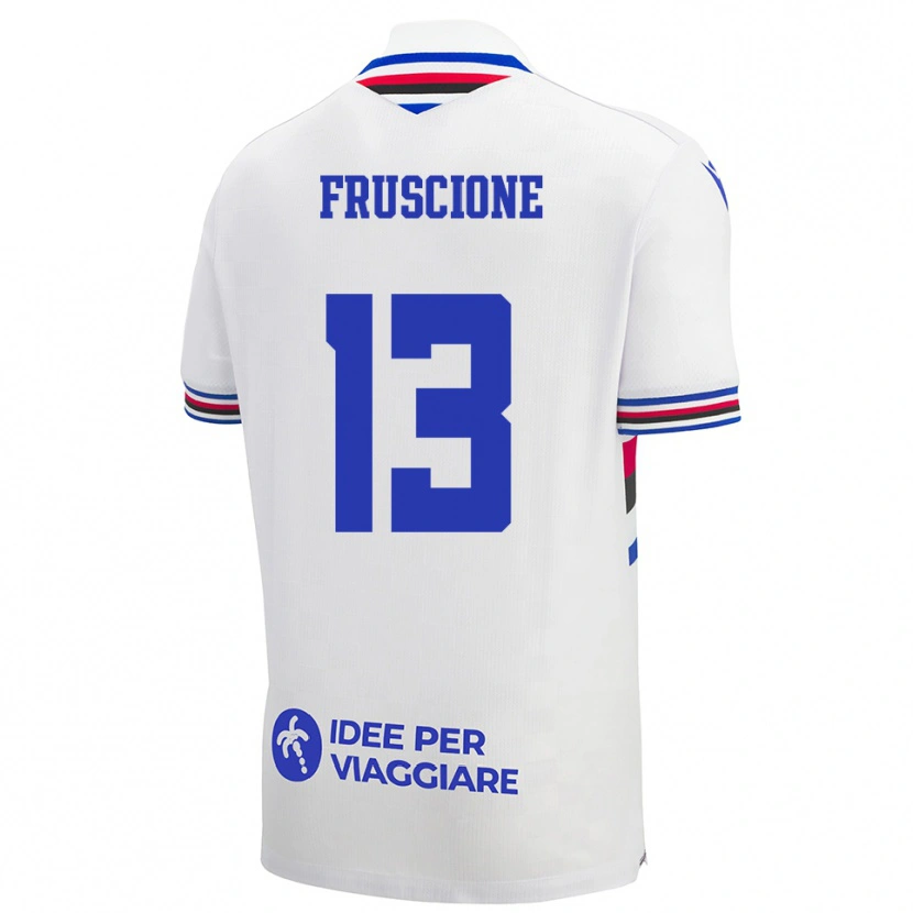 Danxen Kvinnor Hubert Fruscione #13 Vit Blå Röd Bortatröja Matchtröjor 2025/26 Tröjor T-Tröja