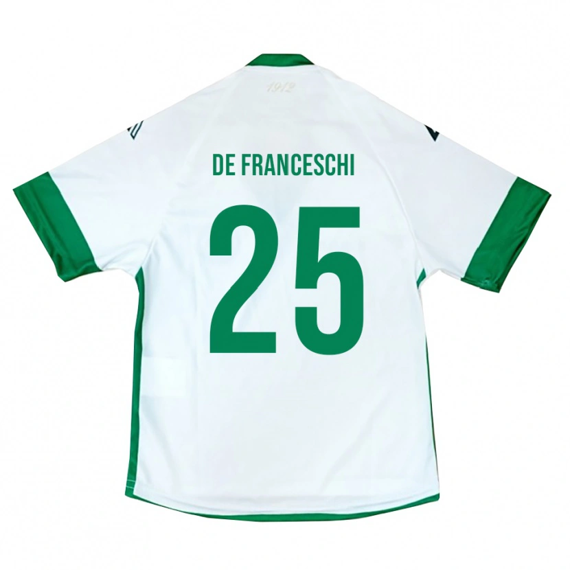 Danxen Kvinnor Edoardo De Franceschi #25 Vit Grön Blå Bortatröja Matchtröjor 2025/26 Tröjor T-Tröja