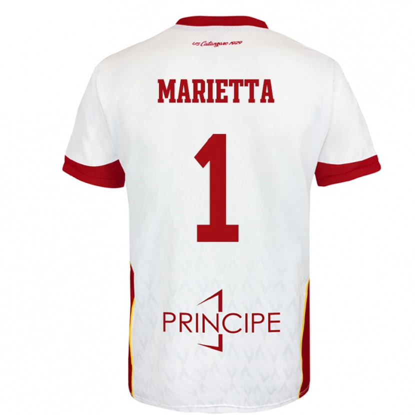 Danxen Kvinnor Christian Marietta #1 Vit Röd Bortatröja Matchtröjor 2025/26 Tröjor T-Tröja
