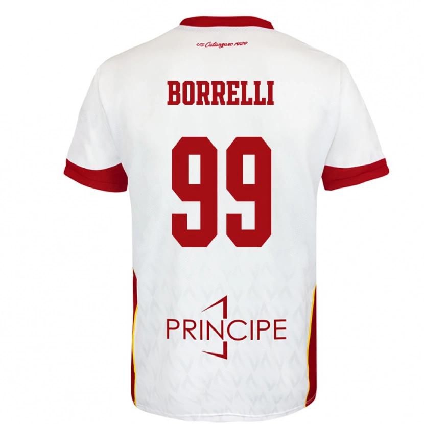 Danxen Kvinnor Edoardo Borrelli #99 Vit Röd Bortatröja Matchtröjor 2025/26 Tröjor T-Tröja