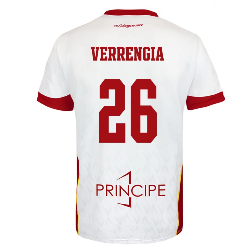 Danxen Kvinnor Bruno Verrengia #26 Vit Röd Bortatröja Matchtröjor 2025/26 Tröjor T-Tröja