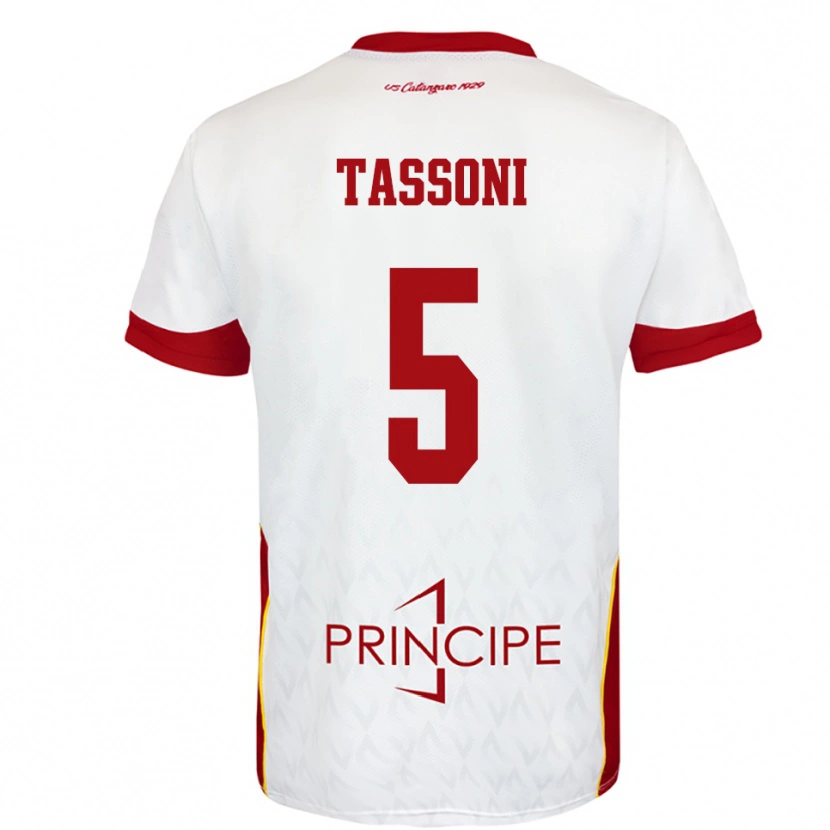 Danxen Kvinnor Raul Tassoni #5 Vit Röd Bortatröja Matchtröjor 2025/26 Tröjor T-Tröja