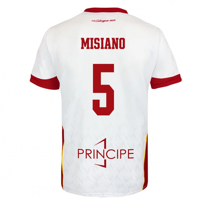 Danxen Kvinnor Francesco Misiano #5 Vit Röd Bortatröja Matchtröjor 2025/26 Tröjor T-Tröja