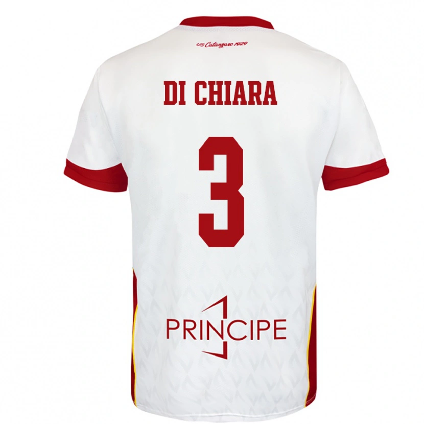 Danxen Kvinnor Gianluca Di Chiara #3 Vit Röd Bortatröja Matchtröjor 2025/26 Tröjor T-Tröja