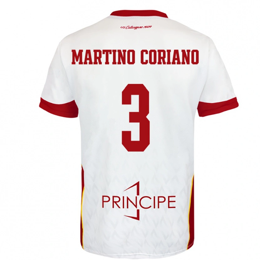 Danxen Kvinnor Matteo Martino Coriano #3 Vit Röd Bortatröja Matchtröjor 2025/26 Tröjor T-Tröja