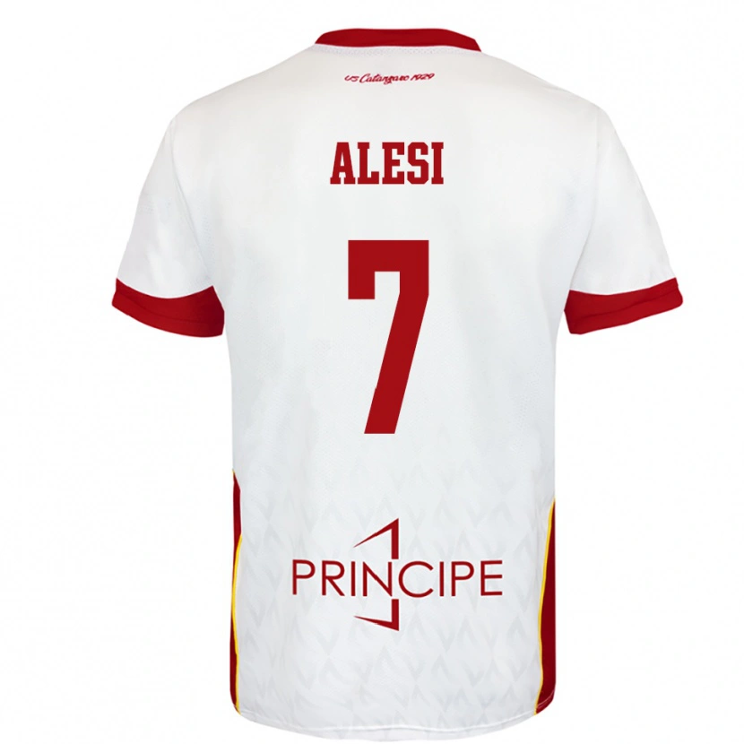 Danxen Kvinnor Gabriele Alesi #7 Vit Röd Bortatröja Matchtröjor 2025/26 Tröjor T-Tröja