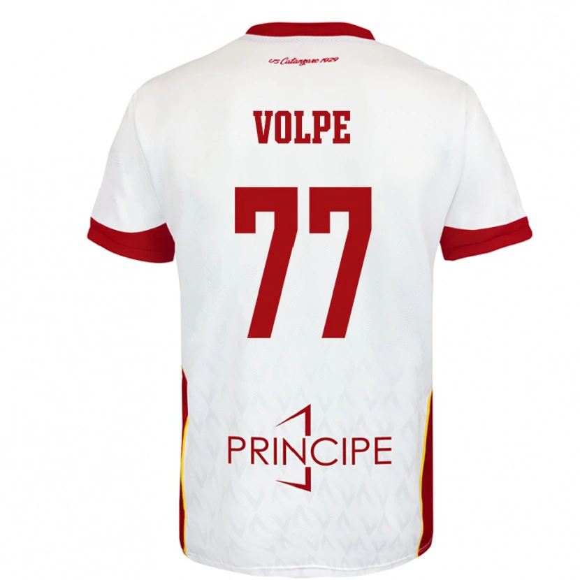 Danxen Kvinnor Giovanni Volpe #77 Vit Röd Bortatröja Matchtröjor 2025/26 Tröjor T-Tröja