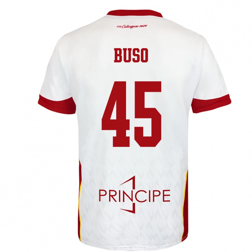 Danxen Kvinnor Nicolò Buso #45 Vit Röd Bortatröja Matchtröjor 2025/26 Tröjor T-Tröja