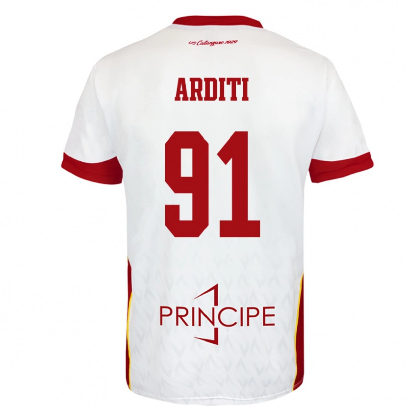 Danxen Kvinnor Gabriel Arditi #91 Vit Röd Bortatröja Matchtröjor 2025/26 Tröjor T-Tröja