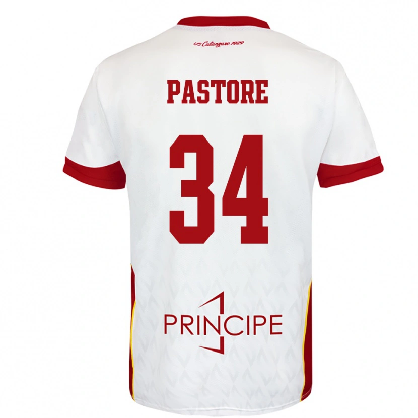 Danxen Kvinnor Federico Pastore #34 Vit Röd Bortatröja Matchtröjor 2025/26 Tröjor T-Tröja