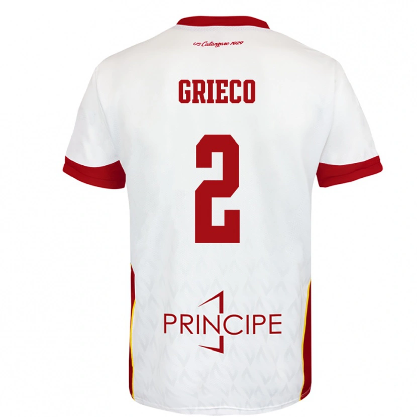 Danxen Kvinnor Salvatore Grieco #2 Vit Röd Bortatröja Matchtröjor 2025/26 Tröjor T-Tröja