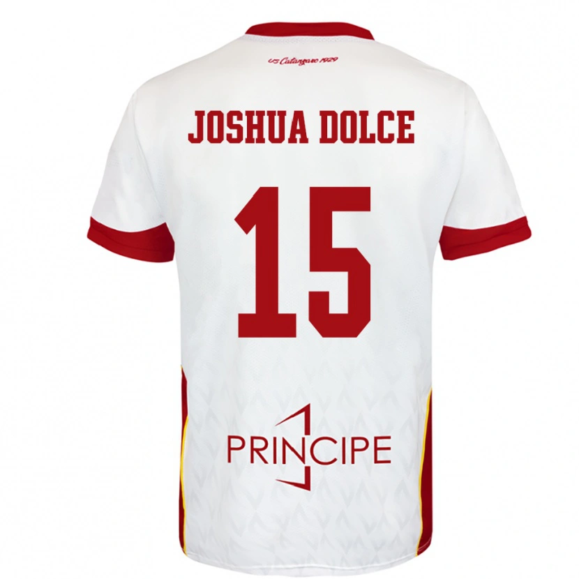 Danxen Kvinnor Dave Joshua Dolce #15 Vit Röd Bortatröja Matchtröjor 2025/26 Tröjor T-Tröja