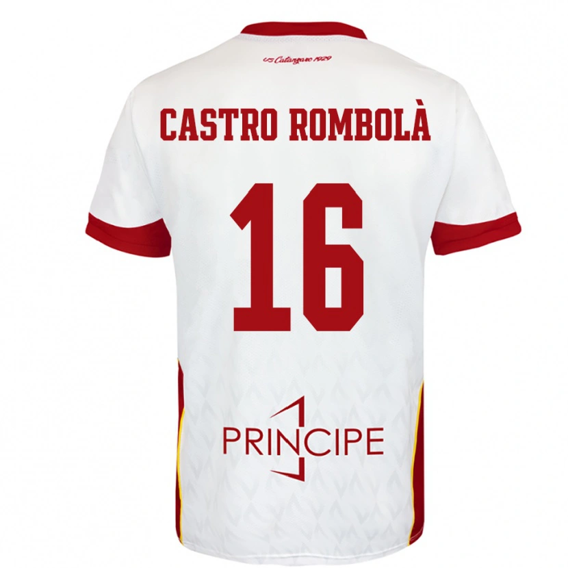 Danxen Kvinnor Carlo Castro Rombolà #16 Vit Röd Bortatröja Matchtröjor 2025/26 Tröjor T-Tröja