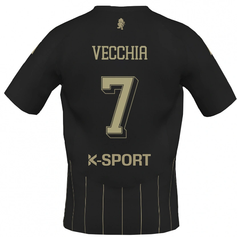Danxen Kvinnor Marco Dalla Vecchia #7 Grått Vitt Bortatröja Matchtröjor 2025/26 Tröjor T-Tröja