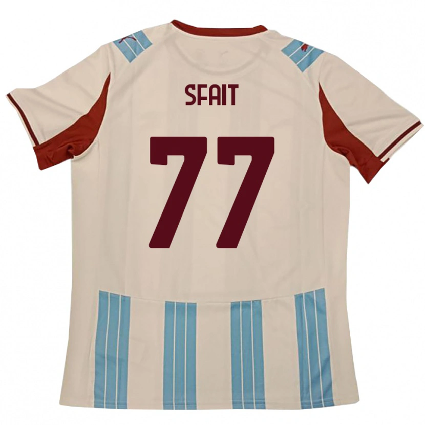 Danxen Kvinnor Andres Sfait #77 Himmelblå Vit Bortatröja Matchtröjor 2025/26 Tröjor T-Tröja