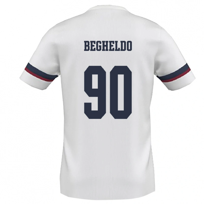 Danxen Kvinnor Gianmarco Begheldo #90 Vit Röd Bortatröja Matchtröjor 2025/26 Tröjor T-Tröja