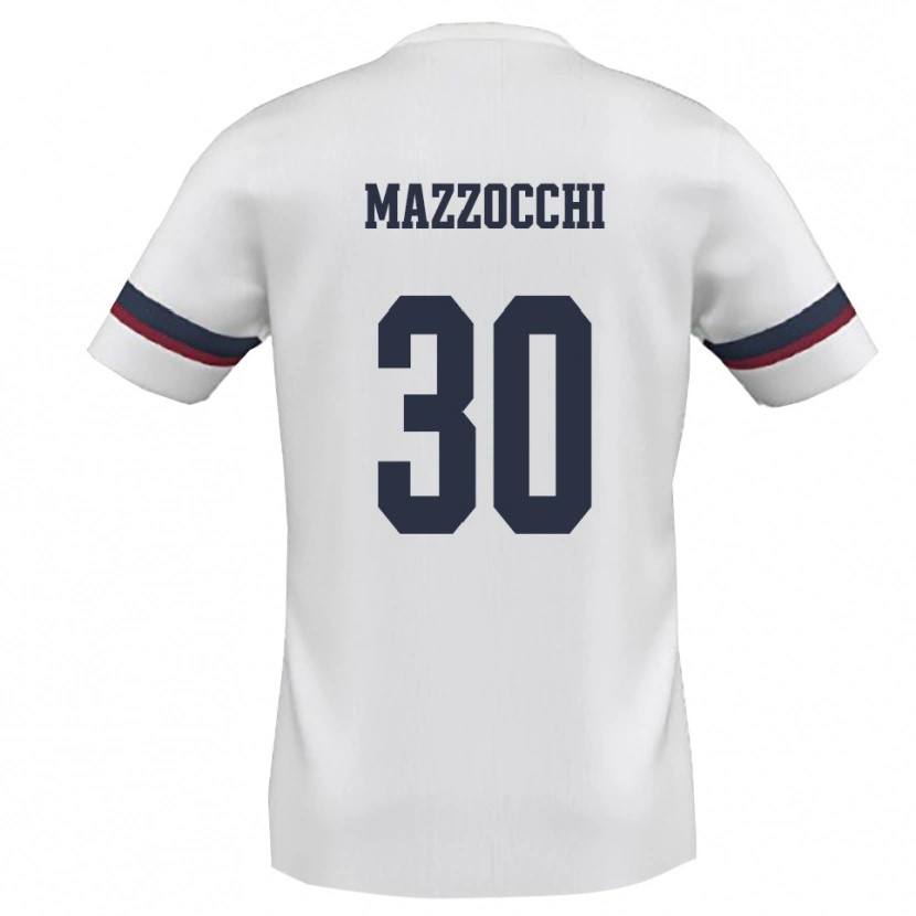 Danxen Kvinnor Simone Mazzocchi #30 Vit Röd Bortatröja Matchtröjor 2025/26 Tröjor T-Tröja