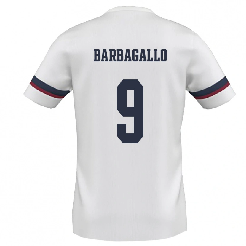 Danxen Kvinnor Giuliano Barbagallo #9 Vit Röd Bortatröja Matchtröjor 2025/26 Tröjor T-Tröja