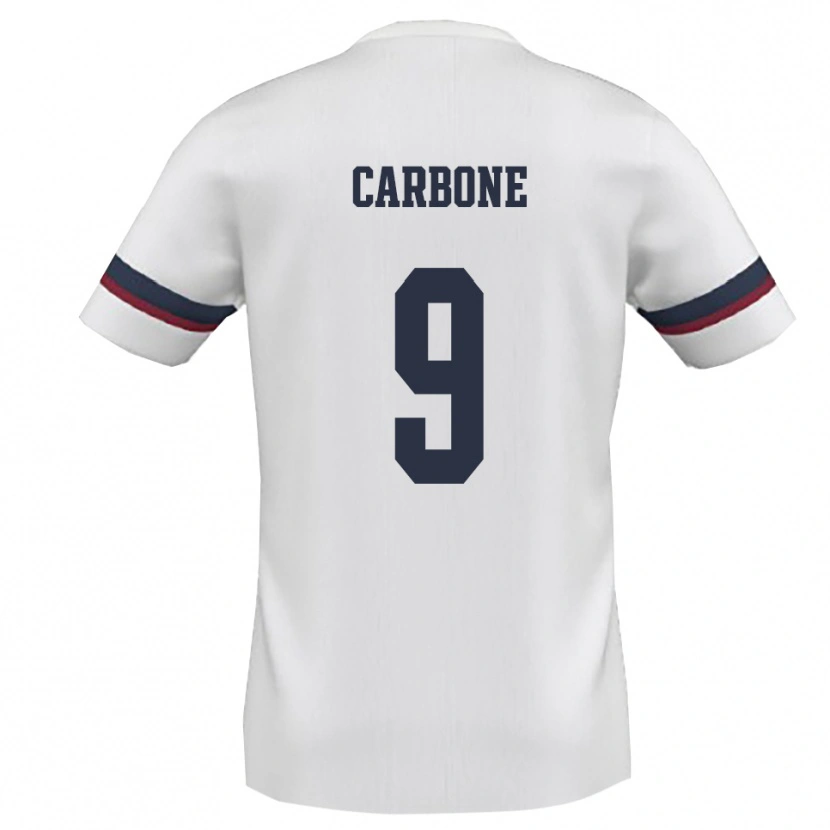 Danxen Kvinnor Raffaele Carbone #9 Vit Röd Bortatröja Matchtröjor 2025/26 Tröjor T-Tröja
