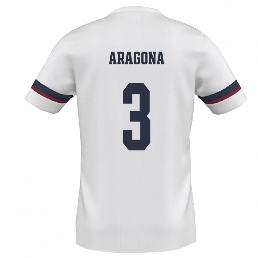 Danxen Kvinnor Cristian Aragona #3 Vit Röd Bortatröja Matchtröjor 2025/26 Tröjor T-Tröja