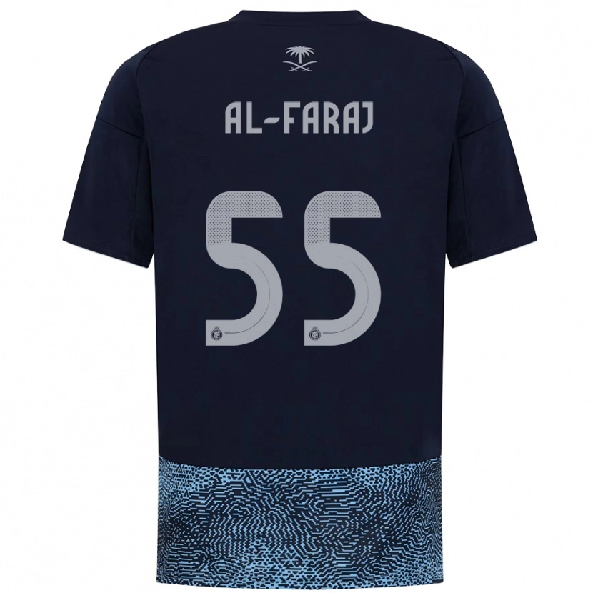 Danxen Kvinnor Abdulaziz Al-Faraj #55 Marinblå Himmelblå Bortatröja Matchtröjor 2025/26 Tröjor T-Tröja