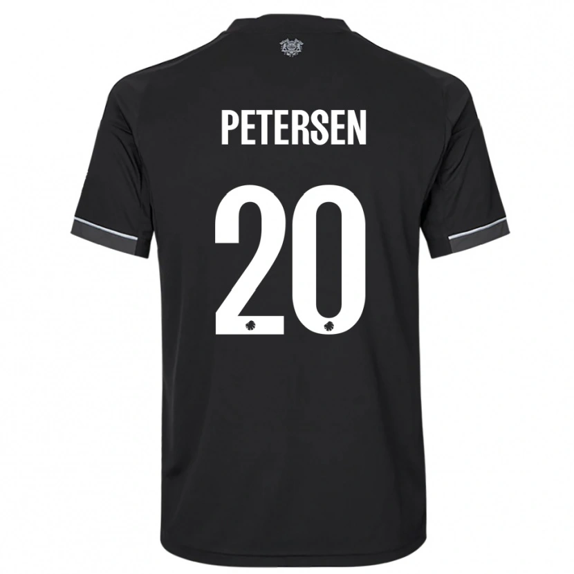 Danxen Kvinnor Frederik Petersen #20 Svart Vit Bortatröja Matchtröjor 2025/26 Tröjor T-Tröja