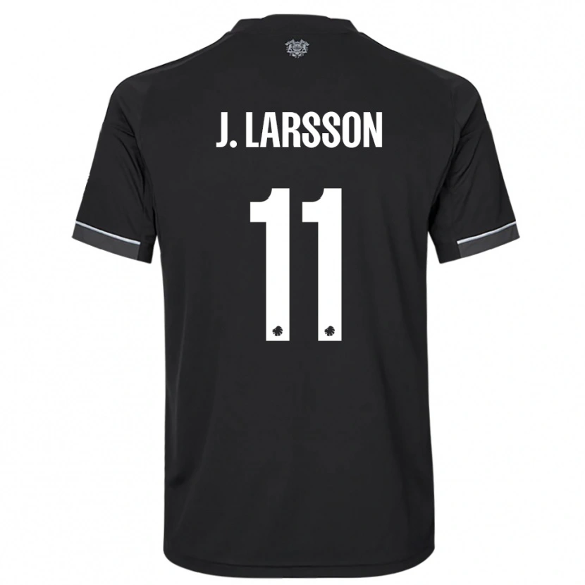 Danxen Kvinnor Jordan Larsson #11 Svart Vit Bortatröja Matchtröjor 2025/26 Tröjor T-Tröja